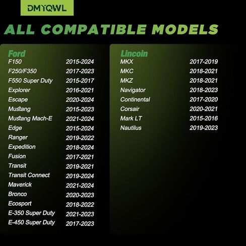 TPMS مبرمج مسبقًا 315 ميجا هرتز متوافق مع Ford F150 (2015-2024)|Explorer (2016-2021)|Mustang (2015-2023) مستشعر مراقبة ضغط الإطارات، OE:F2GZ1A189A (مجموعة من 4) in Kuwait