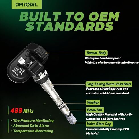 TPMS مبرمج مسبقًا بتردد 433 ميجا هرتز متوافق مع جهاز Chevy Traverse(2016-2025)|Tahoe(2021-2024)|Suburban(2021-2024)|GMC Yukon(2021-2024) مستشعر ضغط الإطارات، OE:13598773 (مجموعة من 4) in Kuwait