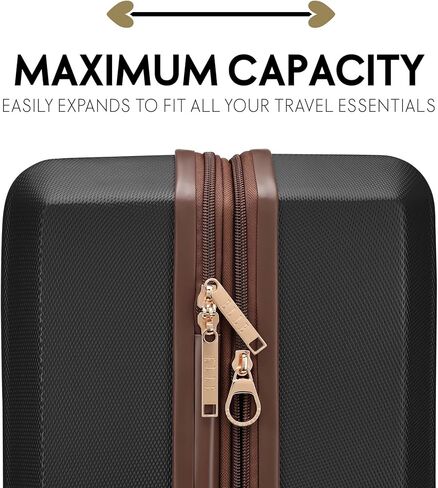 مجموعة الأمتعة الدوارة الرجعية القابلة للتوسيع من ELLE Luxe Journey مكونة من 3 قطع in Kuwait