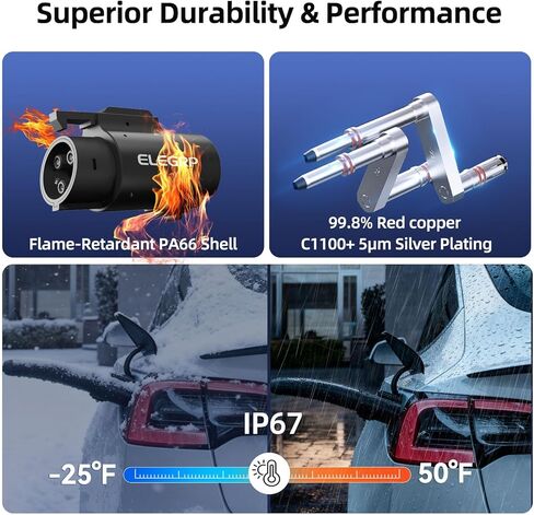 محول ELEGRP 80A Tesla إلى J1772، محول شاحن NACS إلى J1772 EV للشحن من المستوى 2، متوافق مع موصل Tesla عالي الطاقة، شاحن الوجهة، موصل الهاتف المحمول، مع حقيبة حمل in Kuwait