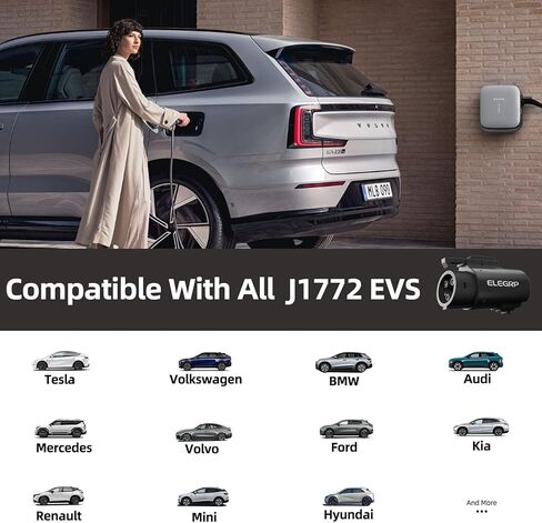 محول ELEGRP 80A Tesla إلى J1772، محول شاحن NACS إلى J1772 EV للشحن من المستوى 2، متوافق مع موصل Tesla عالي الطاقة، شاحن الوجهة، موصل الهاتف المحمول، مع حقيبة حمل in Kuwait