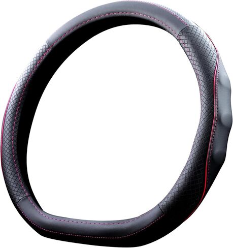 D-Type Design 14.5-15 inches Microfiber Leather car Steering Wheel Cover with Massage Function (Black with Red line) can be Used in New Energy Electric Vehicles in Saudi Arabia