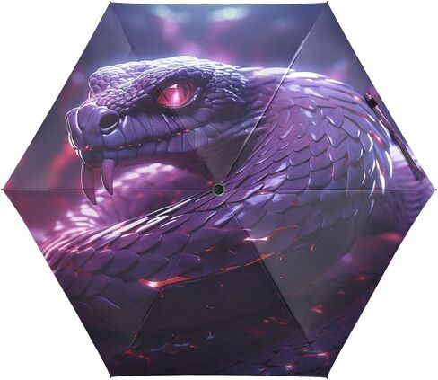 Purple Cool Snake Small Lightweight Umbrella Windproof Folding Compact Umbrells for Boys Girls in Saudi Arabia