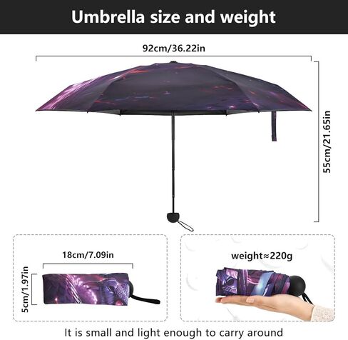 Purple Cool Snake Small Lightweight Umbrella Windproof Folding Compact Umbrells for Boys Girls in Saudi Arabia
