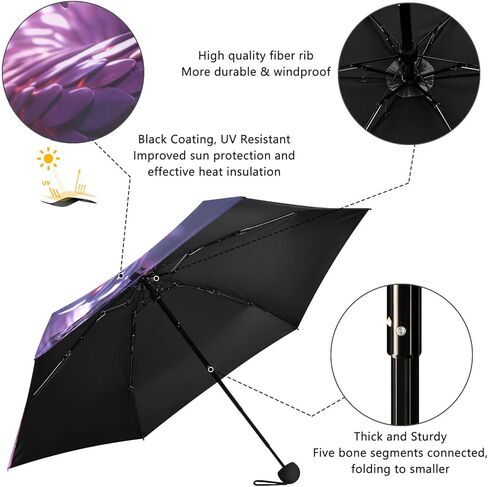 Purple Cool Snake Small Lightweight Umbrella Windproof Folding Compact Umbrells for Boys Girls in Saudi Arabia