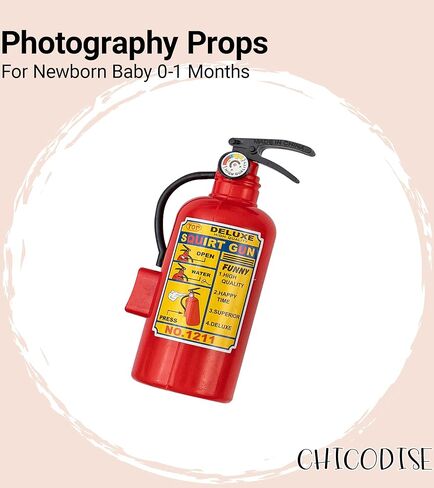 دعائم تصوير لحديثي الولادة | زي رجل إطفاء حديثي الولادة - زي التقاط الصور للأطفال مع قبعة ودعامة طفاية حريق in Kuwait