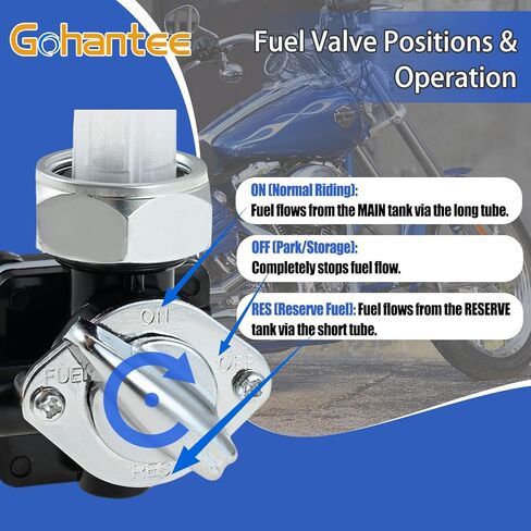 Motorcycle Fuel Petcock with Male Thread, Petcock Valve Switch Gas Fuel Shut Off Valve, 61338-94D for Harley FXST FLST FXD FLT 1995-2001 for 1340cc in Saudi Arabia