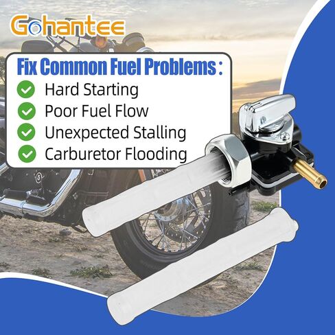 Motorcycle Fuel Petcock with Male Thread, Petcock Valve Switch Gas Fuel Shut Off Valve, 61338-94D for Harley FXST FLST FXD FLT 1995-2001 for 1340cc in Saudi Arabia