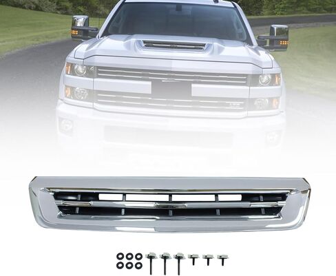 غطاء محرك السيارة مغرفة تنفيس الكروم يناسب 2017-2019 تشيفي سيلفرادو 2500HD 3500HD غطاء محرك السيارة زخرفة تنفيس استبدال ل 84240940 in Kuwait