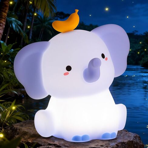 Ammonite Dog Gift for Kids, Nursery Night Light, Cute Silicone Dog Lamp for Kids, French Bulldog Soft Silicone Kids Nightlight USB LED Touch Lamp Kids Bedroom Decor as Xmas Birthday Gifts in Kuwait