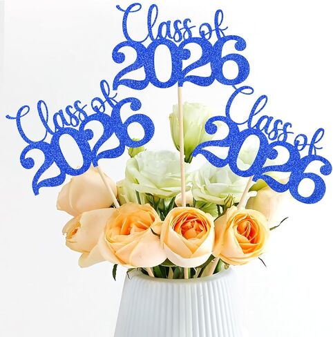 12 Pack Double Sided Gold Class of 2024 Graduation Party Centerpiece Sticks, Table Toppers for 2024 Graduation Party Decoration Party Supplies (Blue) in Saudi Arabia