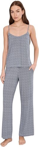Eberjey, Women's, Gisele Printed Cami & Pants PJ Set, Seashell Navy, Size: Medium, Inseam: 30 in Saudi Arabia