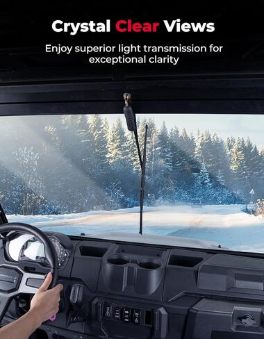 الزجاج الأمامي المقاوم للخدش من KEMIMOTO UTV مع مساحات يدوية متوافقة مع Polaris Ranger 1000/CREW 1000/XP 1000/Crew XP 1000 /900/ XP 900/Crew XP 900، الزجاج الأمامي المعتمد من وزارة النقل in Saudi Arabia