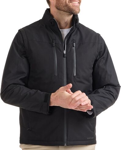 SCOTTeVEST Evorev Jacket for Men - 34 Hidden Pockets - RFID Protection, Removable Sleeves - Water Repellent Jacket for Travel in Saudi Arabia