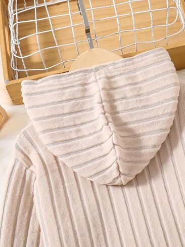 Kid Girls Clothes Set Ribbed Knit Long Sleeve Hoodie Sweatsuit and Flare Pants Set Fall Outfits for 8-12Y in Kuwait