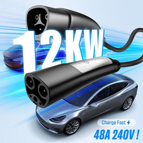21ft 48A لكابل تمديد شاحن Tesla - سلك تمديد NACS EV عالي التحمل مطلي بالفضة ومعتمد من UL متوافق مع موصل Tesla المحمول وشاحن الحائط، موديل 3/Y/S/X/Cybertruck in Kuwait