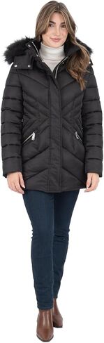 Nine West Women's Puffer With Faux Fur Hood in Saudi Arabia