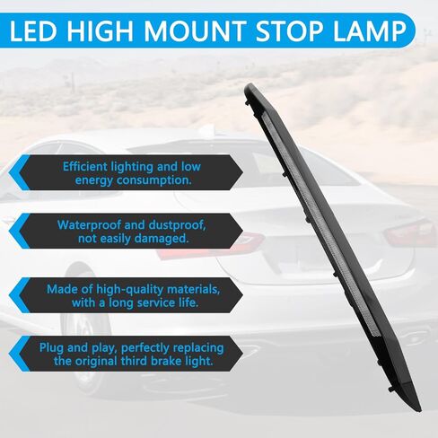 42795725 مصباح توقف LED عالي التثبيت، متوافق مع Chevy Malibu 2016-2025 ضوء الفرامل الثالث الخلفي مركز إيقاف الضوء مجموعة المصباح يستبدل # 42795725 in Kuwait