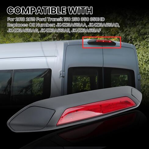 ضوء الفرامل الثالث الثالث لعام 2018 2019 Ford Transit 150 250 350 350HD LED أضواء الفرامل الخفيفة للتركيب العالي مصباح التوقف الثالث مع غطاء بديل لـ JK4Z13A613AA JK4Z13A613AD JK4Z13A613AG in Saudi Arabia