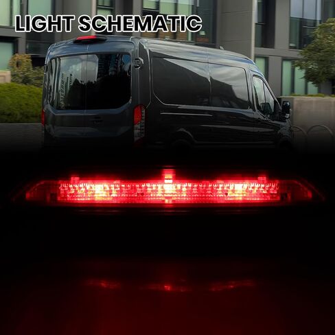 ضوء الفرامل الثالث الثالث لعام 2018 2019 Ford Transit 150 250 350 350HD LED أضواء الفرامل الخفيفة للتركيب العالي مصباح التوقف الثالث مع غطاء بديل لـ JK4Z13A613AA JK4Z13A613AD JK4Z13A613AG in Saudi Arabia