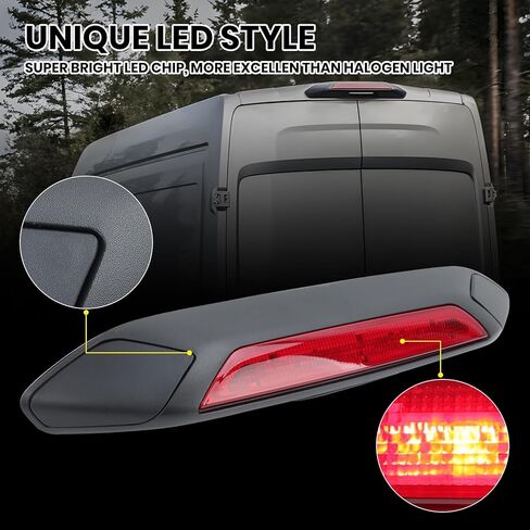 ضوء الفرامل الثالث الثالث لعام 2018 2019 Ford Transit 150 250 350 350HD LED أضواء الفرامل الخفيفة للتركيب العالي مصباح التوقف الثالث مع غطاء بديل لـ JK4Z13A613AA JK4Z13A613AD JK4Z13A613AG in Saudi Arabia