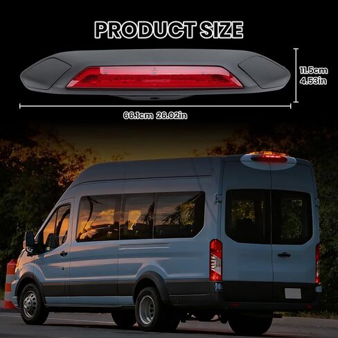 ضوء الفرامل الثالث الثالث لعام 2018 2019 Ford Transit 150 250 350 350HD LED أضواء الفرامل الخفيفة للتركيب العالي مصباح التوقف الثالث مع غطاء بديل لـ JK4Z13A613AA JK4Z13A613AD JK4Z13A613AG in Saudi Arabia