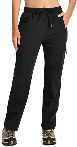 سراويل AIRIKE النسائية للمشي لمسافات طويلة خفيفة الوزن وسريعة الجفاف للركض سراويل رياضية كاجوال للعمل والسفر في الهواء الطلق مع جيوب in Kuwait