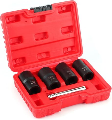 مجموعة مستخرج صواميل العروة من أماكو: مزيل قفل الصواميل التالفة، بحجم محرك 1/2 بوصة، لصواميل العروة العنيدة، قوي ومتين، 5 قطع in Kuwait