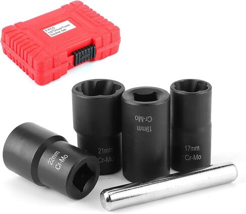 مجموعة مستخرج صواميل العروة من أماكو: مزيل قفل الصواميل التالفة، بحجم محرك 1/2 بوصة، لصواميل العروة العنيدة، قوي ومتين، 5 قطع in Kuwait