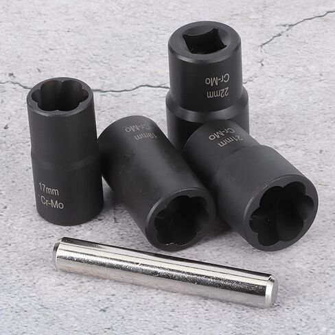 مجموعة مستخرج صواميل العروة من أماكو: مزيل قفل الصواميل التالفة، بحجم محرك 1/2 بوصة، لصواميل العروة العنيدة، قوي ومتين، 5 قطع in Kuwait