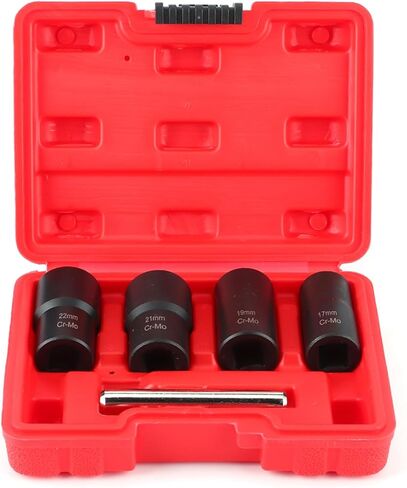 مجموعة مستخرج صواميل العروة من أماكو: مزيل قفل الصواميل التالفة، بحجم محرك 1/2 بوصة، لصواميل العروة العنيدة، قوي ومتين، 5 قطع in Kuwait