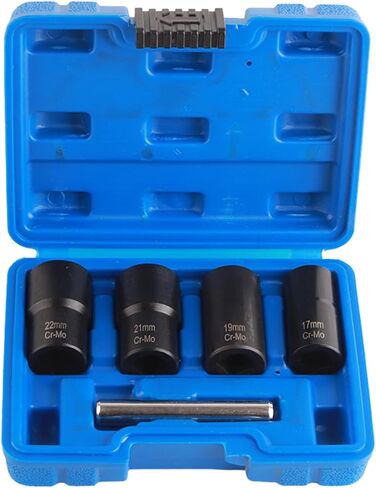 مجموعة مستخرج صواميل العروة من أماكو: مزيل قفل الصواميل التالفة، بحجم محرك 1/2 بوصة، لصواميل العروة العنيدة، قوي ومتين، 5 قطع in Kuwait