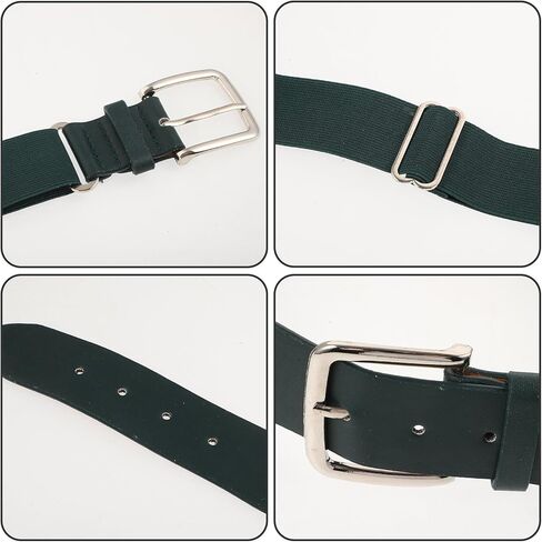 Baseball Belt for Men and Youth Softball Belt Elastic Stretch Faux Leather Adjustable Sports Waistband for Outdoor Activities and Athletic Use in Dark Green in Saudi Arabia
