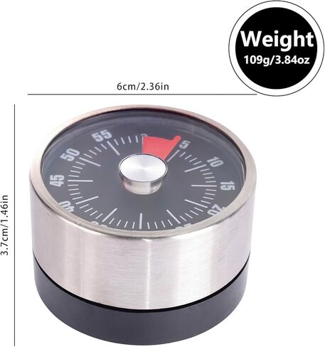 Timer - 60-Min Classroom & Kitchen Countdown Clock, Magnetic Backing, No Batteries in Saudi Arabia