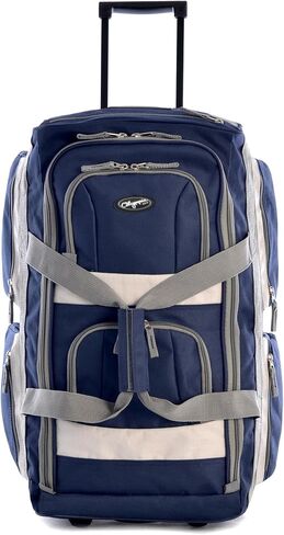 أولمبيا الولايات المتحدة الأمريكية 33 بوصة حجم كبير 8 جيوب حقيبة من القماش الخشن بعجلات مقاومة للماء حقيبة سفر خفيفة الوزن مع مقبض قابل للسحب in Kuwait