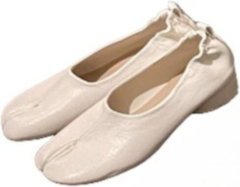 حذاء باليه مسطح من ZQW Tabi Loafer سهل الارتداء عند أصابع القدم، حذاء ميول كلاسيكي ناعم وبسيط للنساء، مريح أثناء التنقل في المكتب in Kuwait