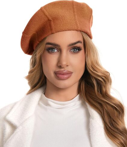 قبعة بيريه كشمير نسائية فاخرة - 80% كشمير 20% صوف، قبعة صغيرة أنيقة مضلعة ومتماسكة للنساء in Kuwait