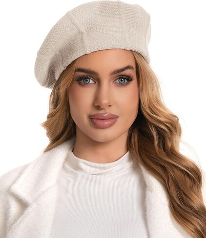 قبعة بيريه كشمير نسائية فاخرة - 80% كشمير 20% صوف، قبعة صغيرة أنيقة مضلعة ومتماسكة للنساء in Kuwait