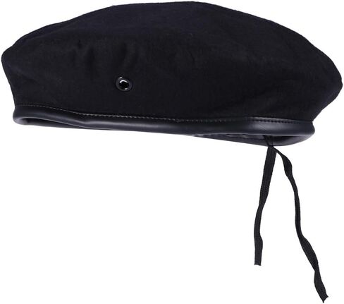VALICLUD Women Military Style Woolen Beret Dance Hat with Adjustable Cord Breathable Stage Performance Cap Black in Saudi Arabia