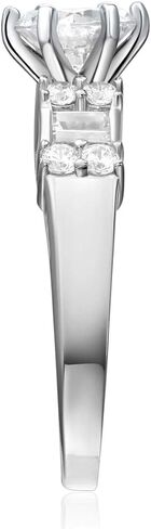 14k White Gold Solid Wedding Engagement Ring and Wedding Band 2 Piece Set - Size 9 in Kuwait