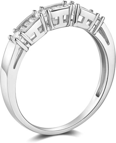 14k White Gold Solid Wedding Engagement Ring and Wedding Band 2 Piece Set - Size 9 in Kuwait