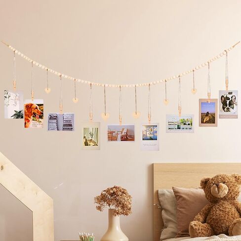 Hanging Photo Display with Clips Boho Picture Frames Collage Wall Decor Photo Hanger in Saudi Arabia