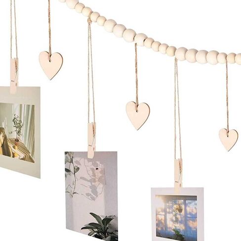 Hanging Photo Display with Clips Boho Picture Frames Collage Wall Decor Photo Hanger in Saudi Arabia