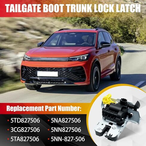 مزلاج قفل صندوق الباب الخلفي يناسب سيارة VW Volkswagen Tiguan 2018 2019 2020 2021 2022 2023 2024 استبدال قفل الباب الخلفي لـ 5TA827506 5TA827506A 5TD827506 in Kuwait
