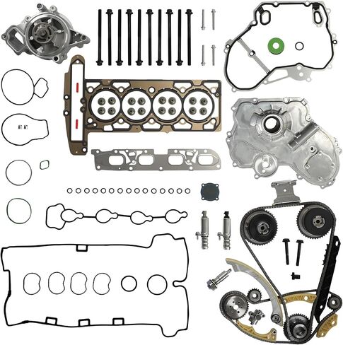 Engine Rebuild Overhaul Kit Timing Chain Kit With VVT Water Pump Head Gasket Set Solenoid Fit For Chevy Equinox Buick Regal Lacrosse GMC Verano Terrain 2.2L 2.4L 2009-2017 9-4201S in Kuwait
