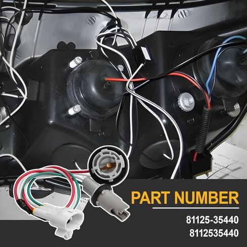Headlight Bulb Socket Wiring Harness Assembly Compatible with 2006-2009 4Runner Limited SR5 Sport Part Number 81125-35440 8112535440 in Saudi Arabia