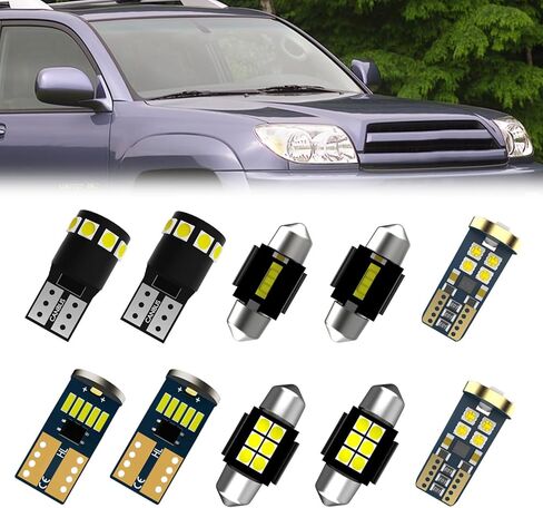 مجموعة مصابيح LED داخلية بيضاء مناسبة لسيارة Toyota 4Runner 2003-2009,6000K مصابيح إضاءة LED داخلية فائقة السطوع + أضواء لوحة الترخيص، 13 قطعة in Saudi Arabia