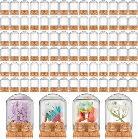 Barydat 50 Pcs 15 ml Cloche Dome Display Glass Jar with Cork 1.18'' x 1.57'' Mini Glass Bottles Mini Terrarium Glass Decoration Case Storage Jar Container for Home Party Wedding Flower DIY Gift in Saudi Arabia