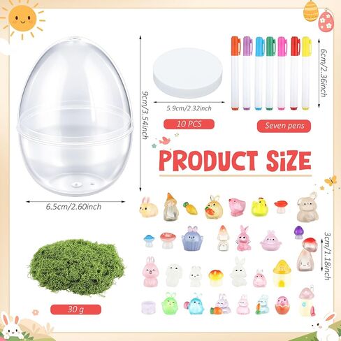 Pinkunn 10 Sets Easter DIY Snow Globe Craft Kit Easter Egg Globes Making Kit Make Your Own Luminous Bunny Crafts with Mini Glowing Figurines Accessories for Party Favor Home Decor Classroom Activities in Saudi Arabia