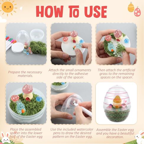 Pinkunn 10 Sets Easter DIY Snow Globe Craft Kit Easter Egg Globes Making Kit Make Your Own Luminous Bunny Crafts with Mini Glowing Figurines Accessories for Party Favor Home Decor Classroom Activities in Saudi Arabia
